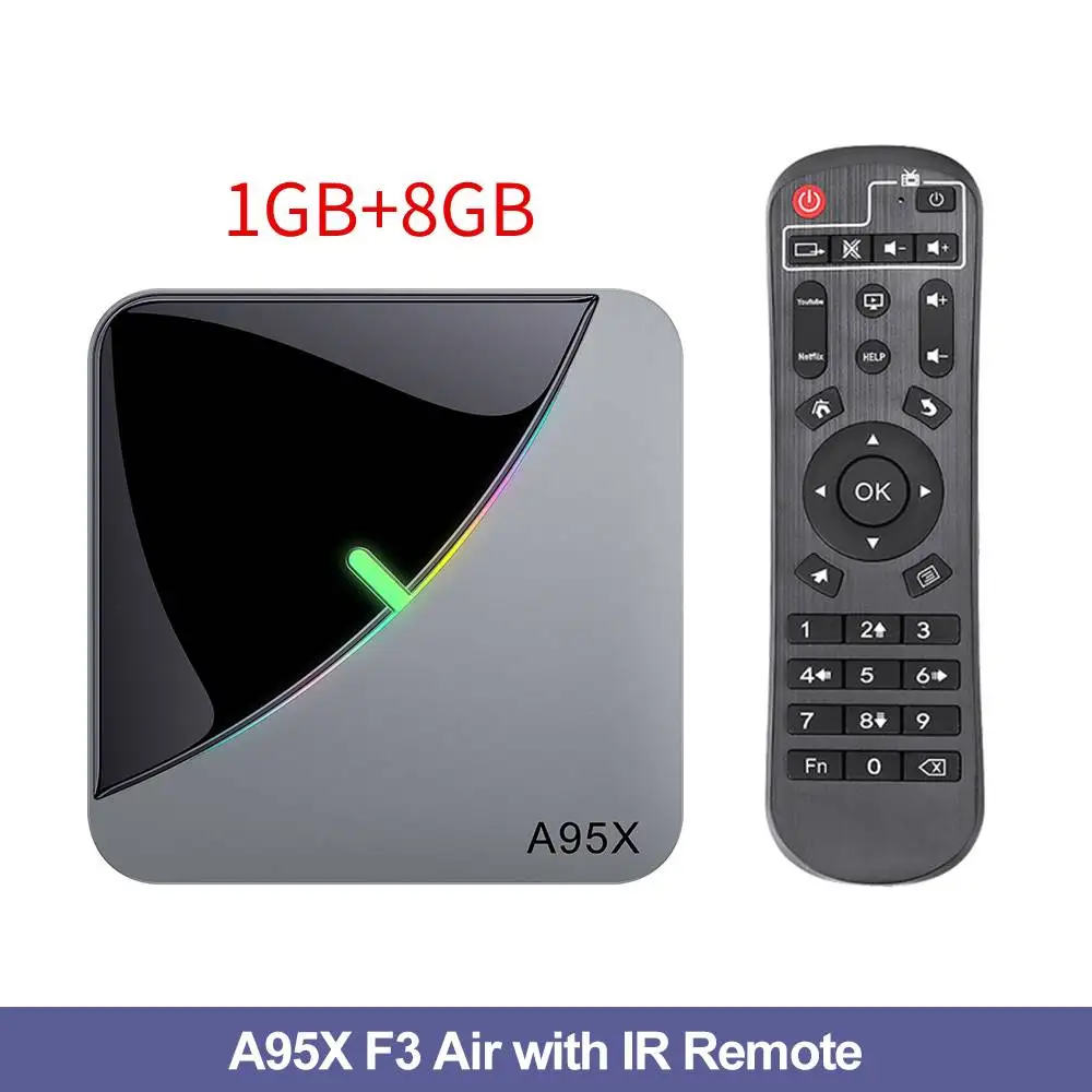 1G8G RGB светильник Android 9,0 ТВ приставка Amlogic S905X3 A95X F3 Air Max 4 Гб ОЗУ 64 Гб ПЗУ A95X F3 ТВ приставка Smart 8K медиаплеер двойной Wifi 1G8G - Цвет: 1G8G