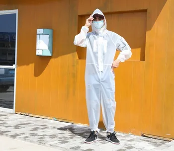 

Epidemic protection protective clothing Siamese waterproof EVA dustproof raincoat with cap