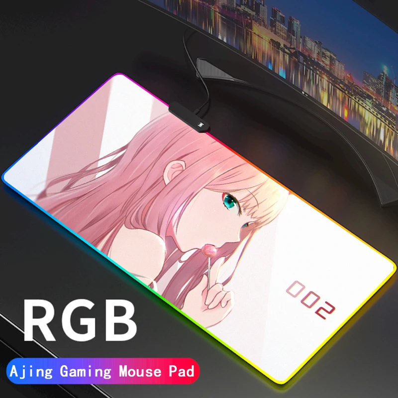 Пользовательский DIY шаблон Большой Аниме дорогой в Franxx RGB игровой коврик для мыши
