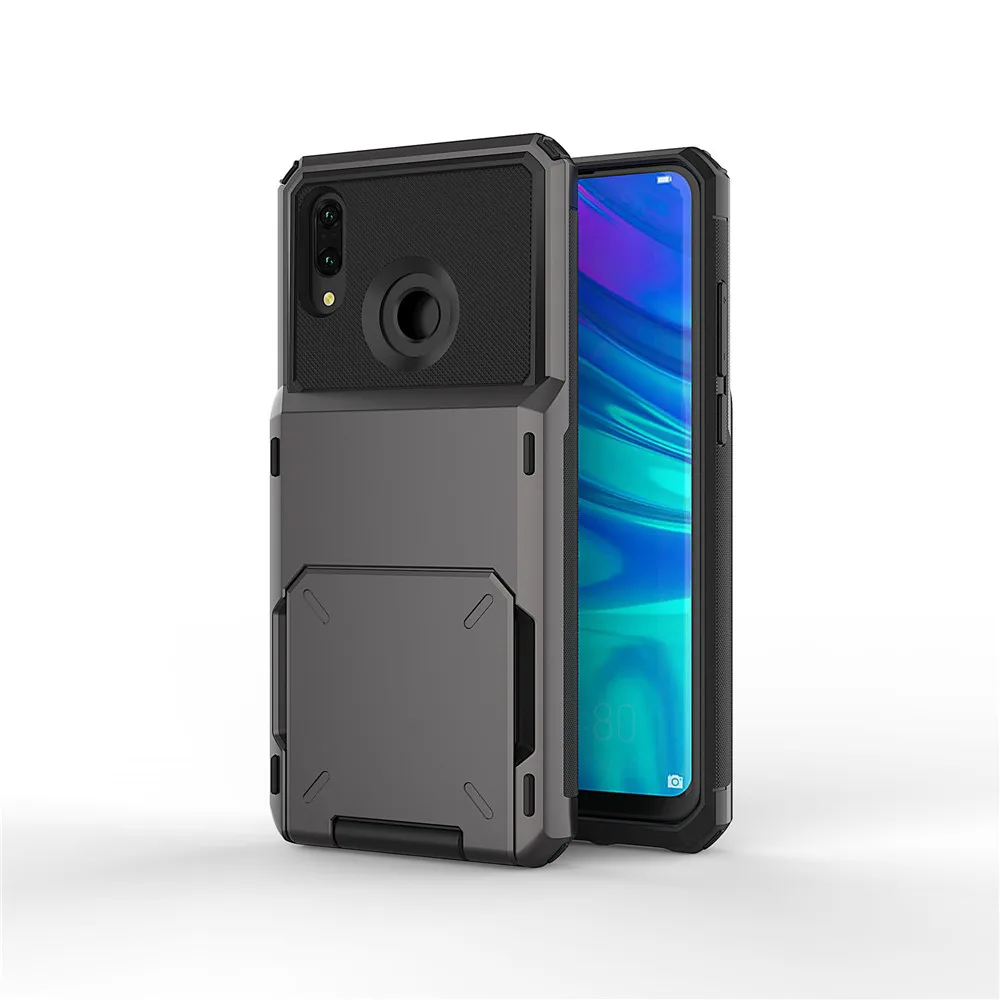 samsung flip cover Business Case For Huawei P20 P20pro P30lite P30 Pro Lite Card Slot Sliding Door Pocket Case For Huawei P30 Lite P Smart 2019 cell phone belt pouch Cases & Covers
