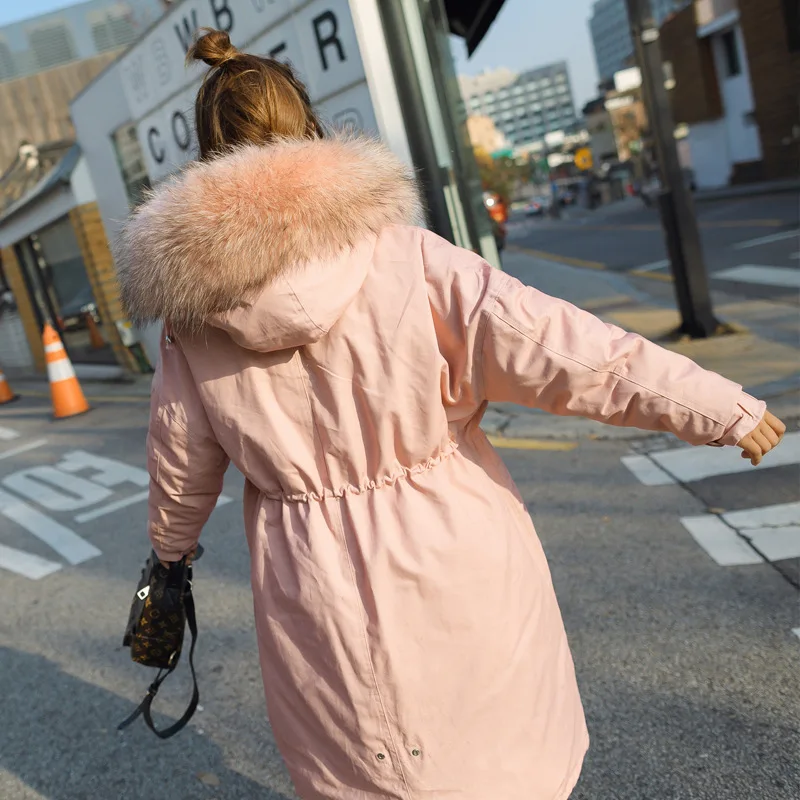 

Photo Shoot 2017 Winter New Style Korean-style WOMEN'S Wear Army Workwear Mid-length Thick Cotton-padded Clothes