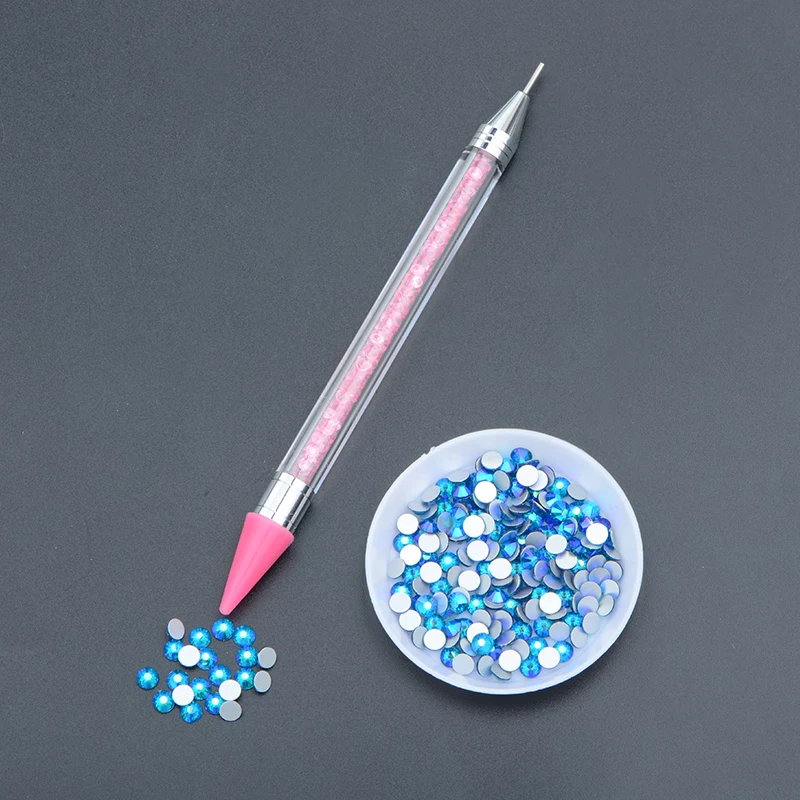 JUNAO Pink Color Wax Pencil Rhinestone Pen Dap Pen Picking up Nail Crystals Pen Nail Art Tools Machine for Nailing Pearls