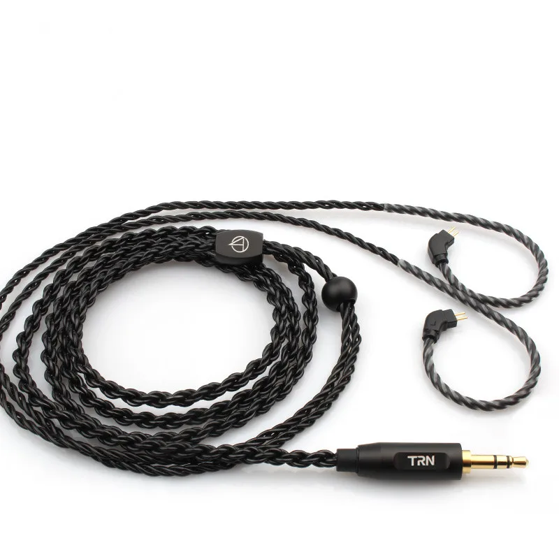 TRN Hi-Fi 6-ядерный провод из бескислородной Медь плетеный кабель наушников обновления кабель для наушников 0,75 мм/0,78 мм/MMCX