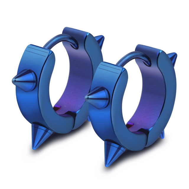 pair Classic Korean Punk Stainless Steel Ear Clip Earrings For Men Women Black No Pierced Fake Ear Circle New Pop Jewelry