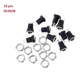 

10PCS DC Power Connector Pin 2.1x5.5mm Female Plug Jack + Male Plug Jack Socket Adapter PCB Mount DIY Adapter Connector 2.1X5.5