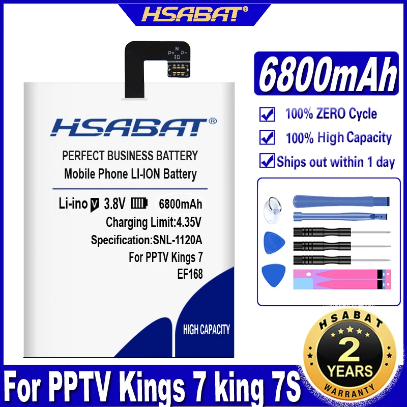 Аккумулятор HSABAT 6800 мАч EF168 для PPTV Kings 7 king 7S King7 PP6000 | Мобильные телефоны и