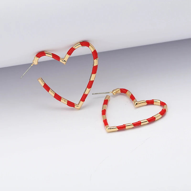 Yhpup новые минималистичные модные эмалированные геометрические красивые серьги-гвоздики с сердцем романтические темпераментные серьги для женщин вечерние ювелирные изделия