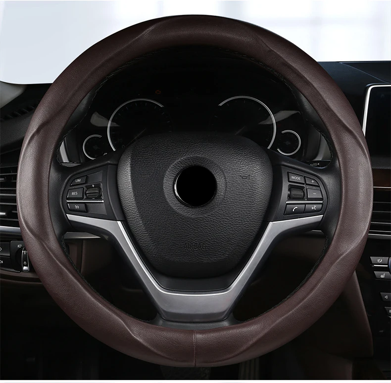 Чехол рулевого колеса автомобиля Skidproof Авто Крышка рулевого колеса Противоскользящий Универсальный тиснение кожа автомобиль-Стайлинг
