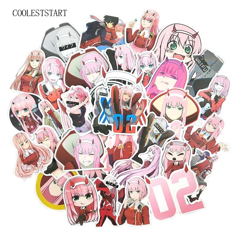 50 шт./упак. DARLING в FRANXX аниме Стикеры s для мотоцикла скейтборд холодильник ноутбук