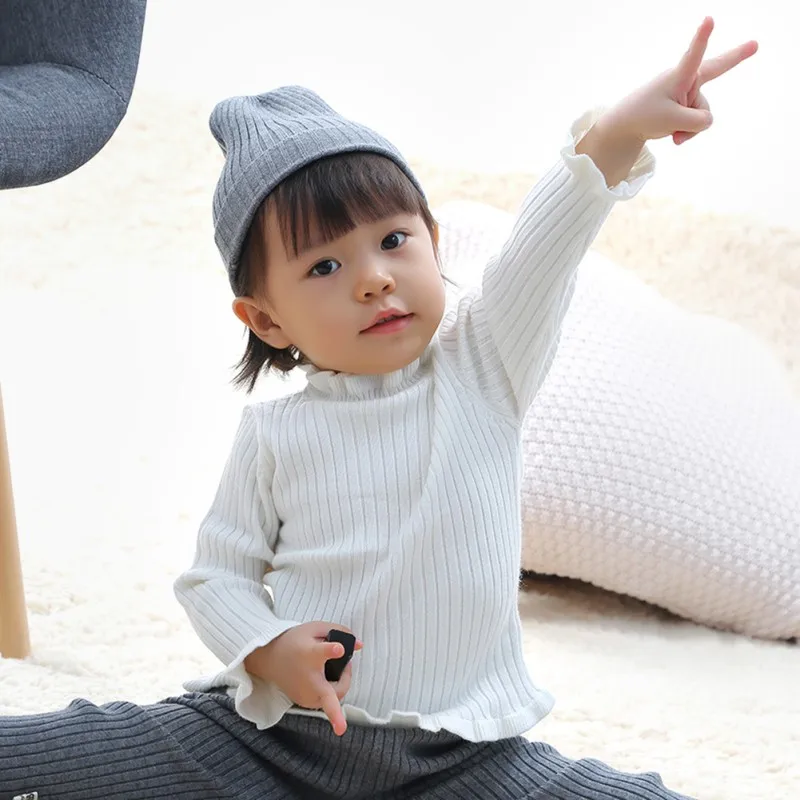 

Autumn Winter Infant Baby Boys Girls Knitted Long Sleeve Sweater Casual Solid Color Warm Comfortable Kids Clothing Girl Pullover