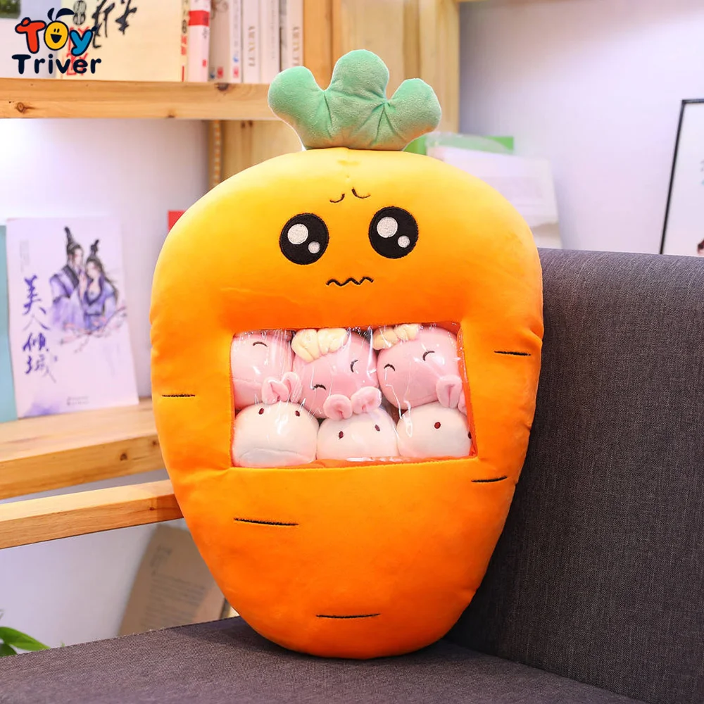 Kawaii морковь кролик плюшевая игрушка Triver мягкие животные кукла подушка для малышей Дети День рождения Рождественский Подарочный декоративный