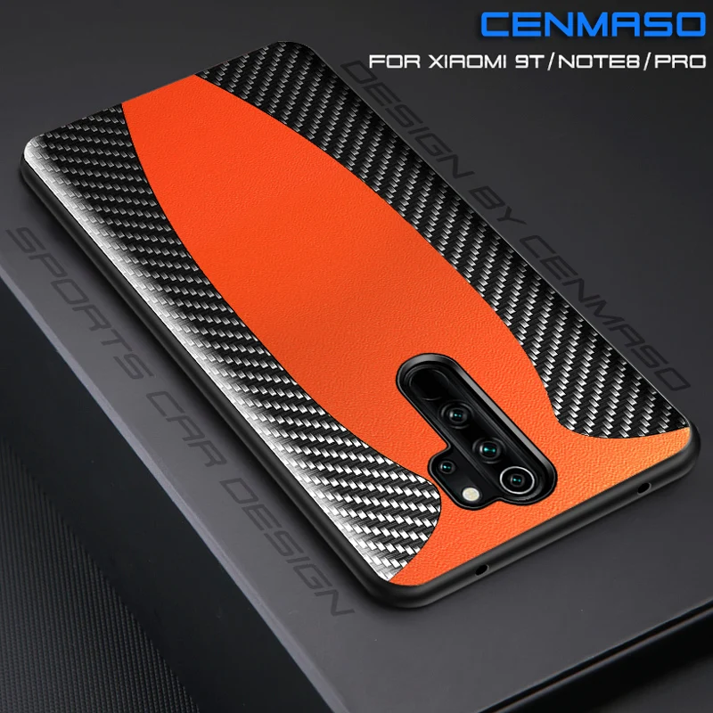 

Carbon Fiber Genuine Leather Sports Car Design Cover For Redmi Note 9S 9 Pro Max Note 8 9 K30 K20 Pro Case For Mi 9T Pro Case