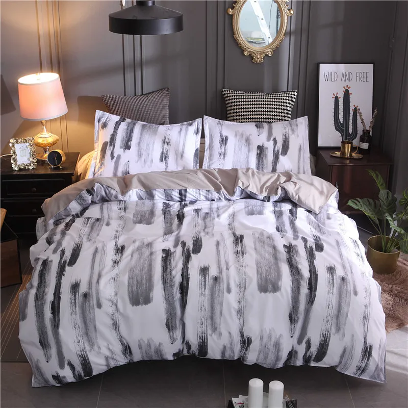 

HM Life 3Pcs Comforter Sets Plain Dyed Simple Modern Style Home Textile Soft Comfortable High Quality Quilt Pillowcase Sets