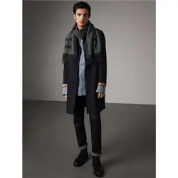 2021 New British Men and Women Couples Two-color Double-sided Letter Printing Lamb Cashmere Wool Mink Velvet Scarf High Quality