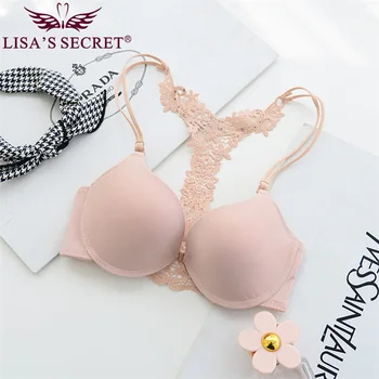 

Racer Back Bra Y Shape New Sexy Padded Bras Girls Solid Underwire Brassiere Front Closure Push Up Bralette Non-Convertible Strap