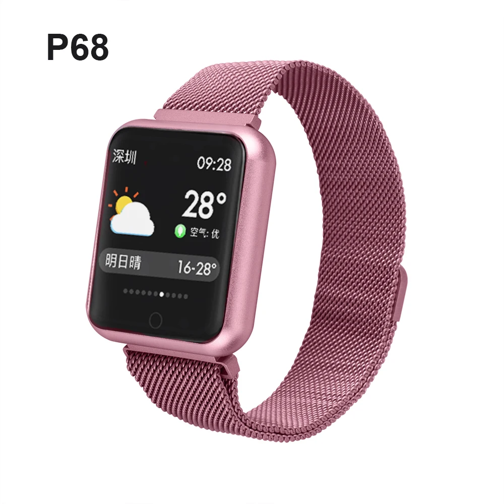 P68 P69 Smart Watch Blood Pressure Heart Rate Monitor IP68 Waterproof Fitness Watch Women Men Smartwatch for IOS Android