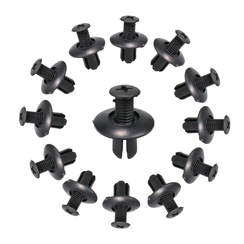 

50/100pcs Universal Car Bumper Fender 8mm Hole Plastic Rivets Fasteners Screw Car Fastener Clips for Nissan Toyota Focus Kia