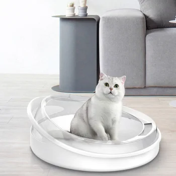 

Semi-closed Automatic Cute Pet Toilet Cats Litter Box Dog Tray Kitten Clean Toilette Plastic Sand Pet Dog Tray