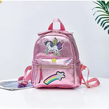 

Unicorn Women Leather Backpack Rainbow Sequins Back Pack Bags Fashion Schoolbag For Teenager Girls Travel Mini Mochila New 2019