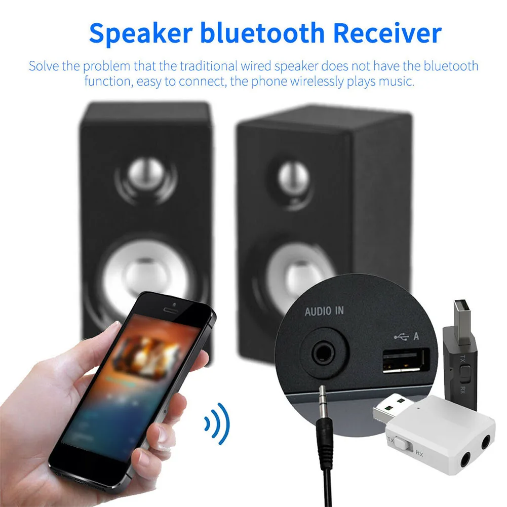 Portable Wireless Aux Car Mini Bluetooth Computer Audio Adapter Transmitter Receiver Music USB With Cable Multifunction TV