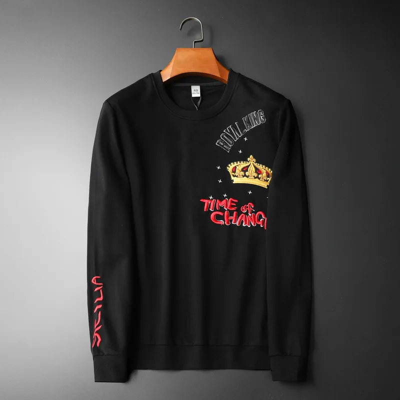 

2019 Fashion Mens Pullover Hoodies Embroidery Sweatshirts Streetwear Slim Full O Neck Clothing Men Winter Hoodie Ropa De Hombre