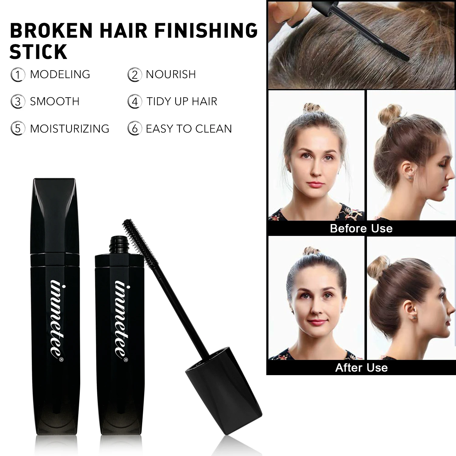 hair care products natural anti hair loss prevention hair loss treatment rapid growth nourishment dry damaged hair care Broken Hair Finishing Stick Untidy Hair Finishing Liquid Cream Rapid Fixed Hair Gel Not Greasy Broken Hair Shaping Styling Gel