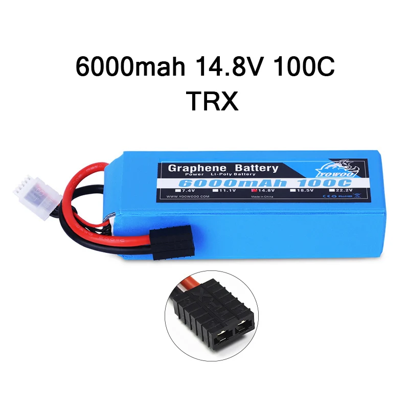 RC Lipo 2S 3S 5000mah 4S 5S 6S 7,4 V 11,1 V 14,8 V 18,5 V 22,2 V 3000 V графеновая батарея 3300mah 4000mah 6000mah 6500mah Для RC автомобиля - Цвет: 4S 6000mah 100C TRX