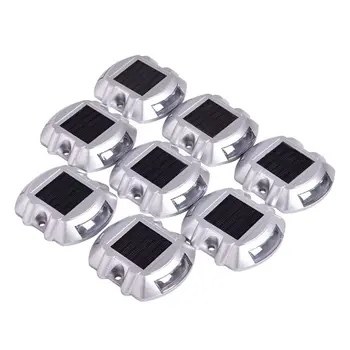 

New 8 Pack White Solar Power LED Lights Road Driveway Pathway Dock Path Ground Step
