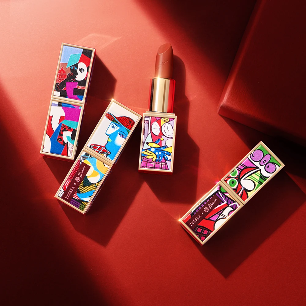 Duração à Prova de Água Zeesea Nova Picasso Coleções Fosco Longa Veludo Antiaderente Copos Nude Natural Lábio Vara Esmalte Maquiagem Cosméticos 3 à prova de água veludo antiaderente copos