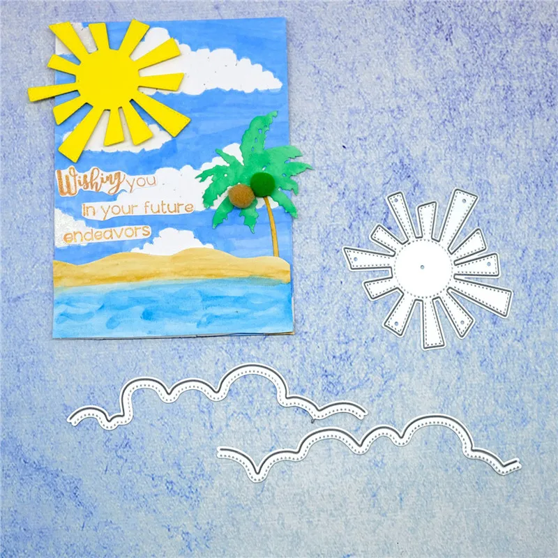 DiyArts Sunrise облачный фон металлические режущие штампы Новинка 2019 для изготовления