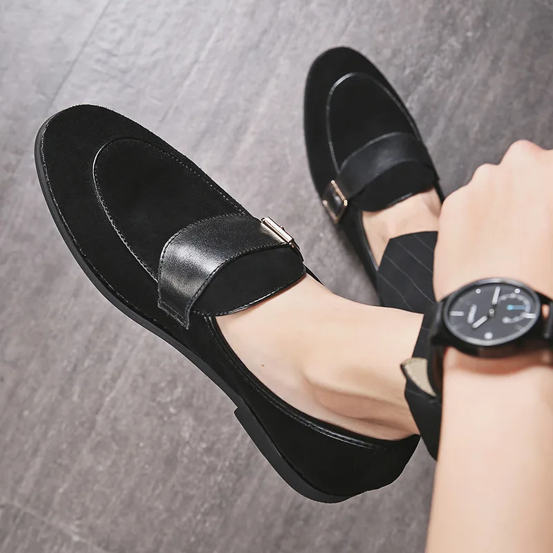

Newest Spring Summer Fashion Men's Loafers Casual Slip on Shoes Black Suede Flats Shoes Driving Shoes Moccasins Plus size 38-48