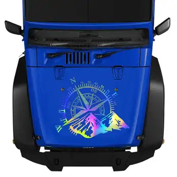 

48x34cm/60x50cm Compass Mountains Laser Sticker Body Sticker Car Decal Stickers Navigation DIY Decor For Camper Van Motorhome