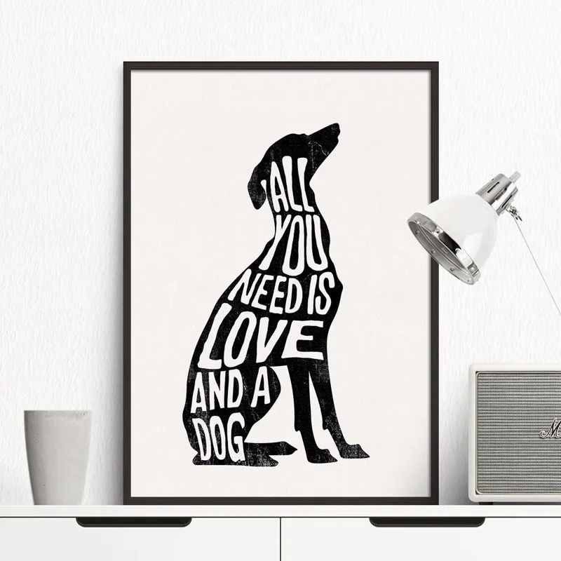 

Dog Minimalist Doctrine Canvas Wall Painting Living Room Home Decoration Art Frameless Core Painting Italian Greyhound Wall Pain