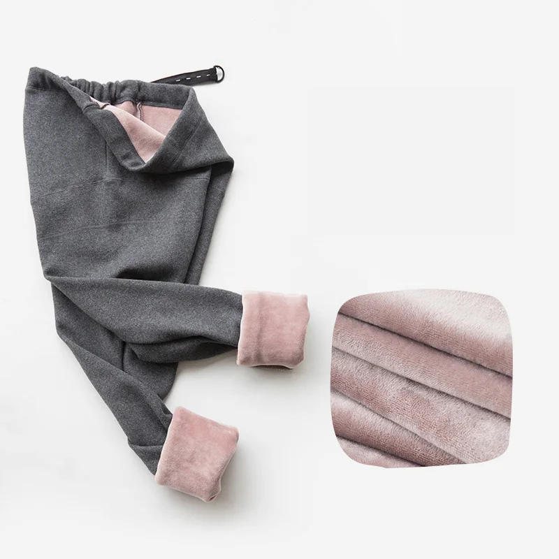 Dark Grey(Thick) Женские бархатные зимние брюки, сохраняющие тепло однотонные брюки, завышенная талия, животик, поддерживающие Леггинсы для беременных женщин - Цвет: Dark Grey(Thick)