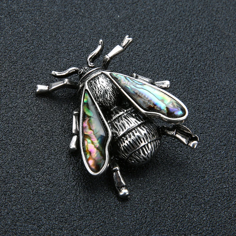 

LOULEUR New Vintage Beetle Brooches For Men And Women's Metal Multicolor Shell Pendant Pin Insect Brooch Dual Use for Jewelry