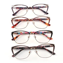 Женский оптический каркас высококачественный ацетат очки из сплава-рамка модный яркий цветок шаблон поддержка рецепта