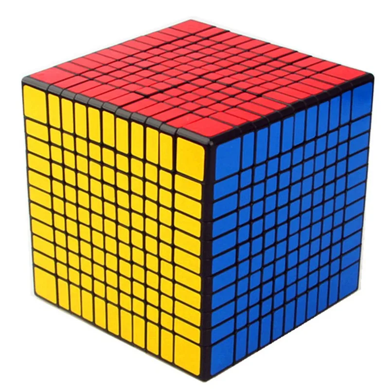 ShengShou 11x11x11 головоломка волшебный куб безопасный АБС пластик Профессиональный соревнования скорость 11x11 Твист Головоломка Куб детские игрушки подарок - Цвет: Черный