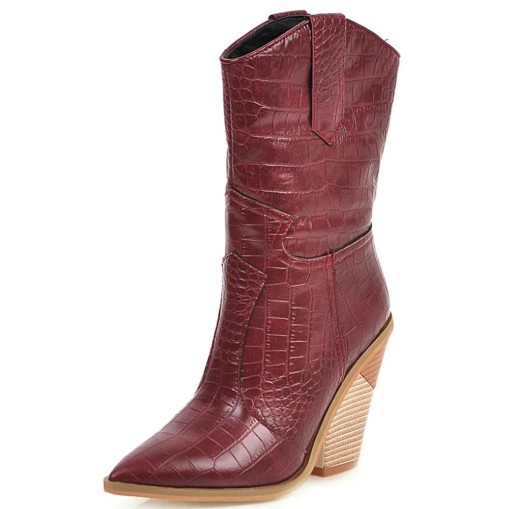 BONJOMARISA/Прямая поставка; большие размеры 34-48; брендовые зимние сапоги до колена; Женская мода года; ажурная на высоком каблуке; женская обувь - Цвет: red 1 thin fur