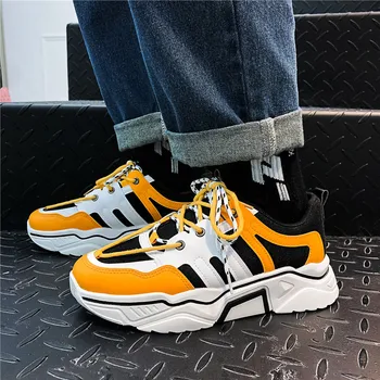 

Men's Shoes Spring 2020 New Korean Style Trend Ins Fashion Shoes Men's Casual All-match Sports Running Yellow Shoes
