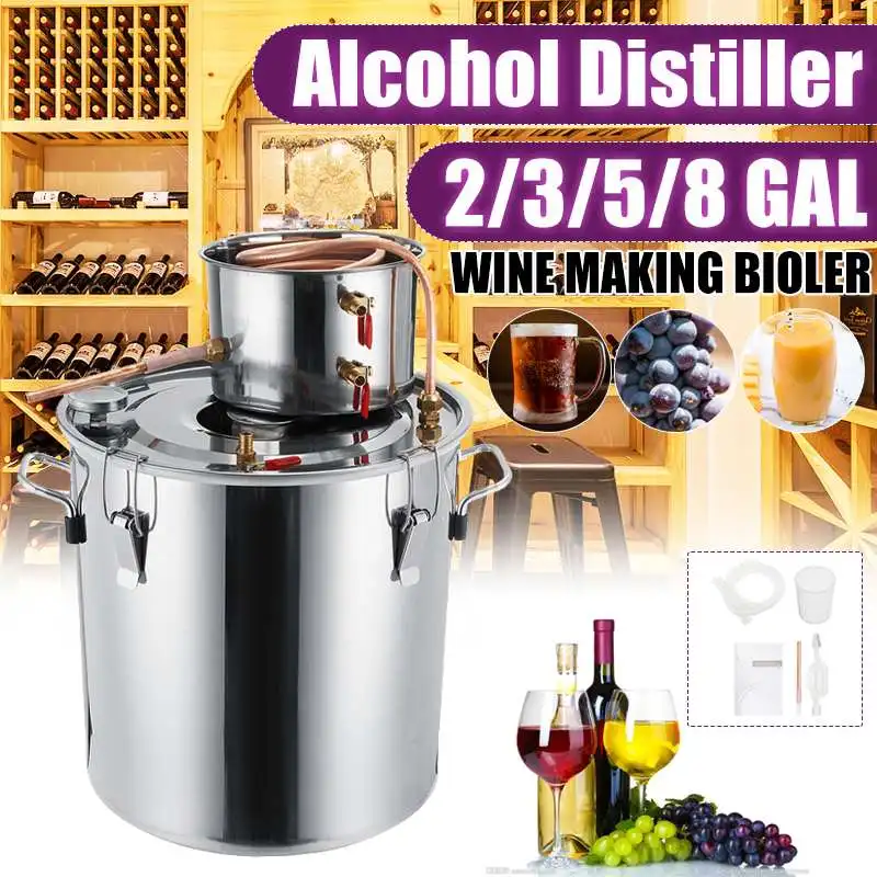 Эффективный 2GAL/3GAL/5GAL/8GAL DIY домашний дистиллятор Moonshine спирт из нержавеющей меди