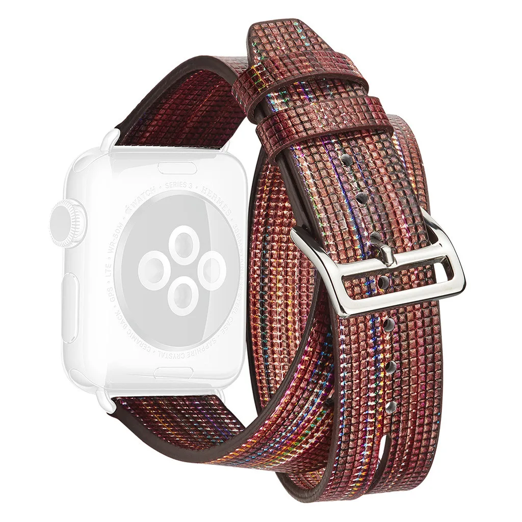 Падение для наручных часов Apple Watch серии 1/2/3/4/38 40 мм роскошный кожаный флэш браслет часы Straphigh качество