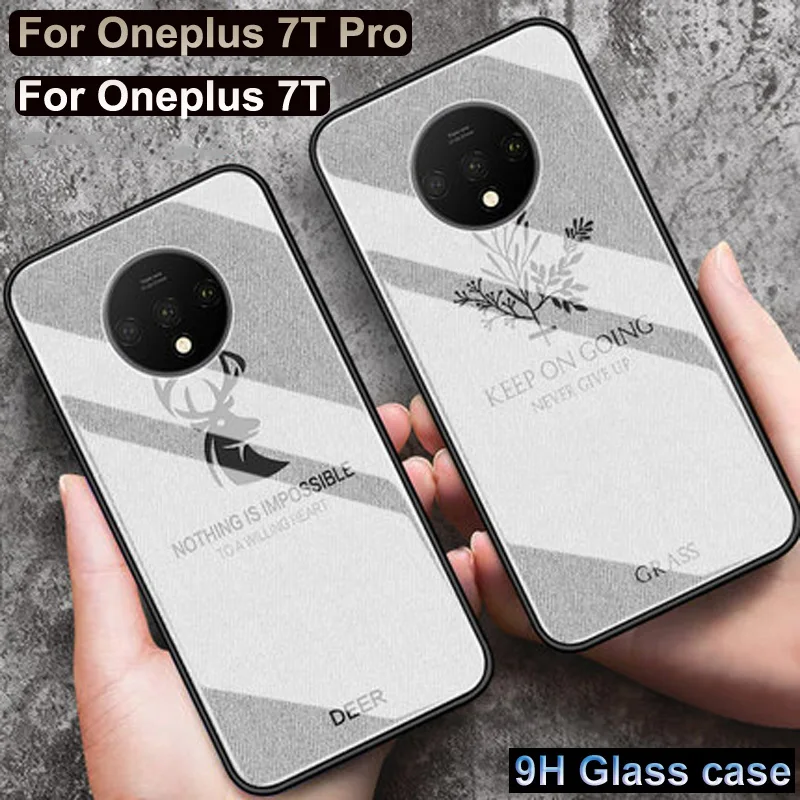 Для oneplus 7T Pro Чехол 7TPro Противоударная задняя крышка 1 + 7t pro из закаленного стекла