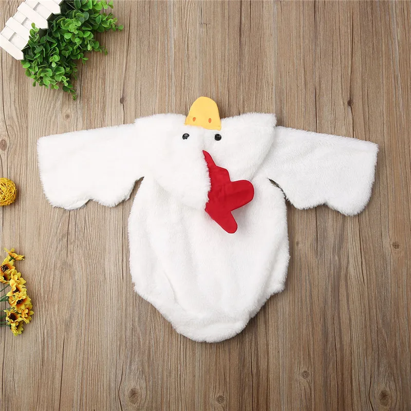 Cute Newborn Infant Baby Girls Boys Fuzzy Chick Rompers Jumpsuit Outfits Costume