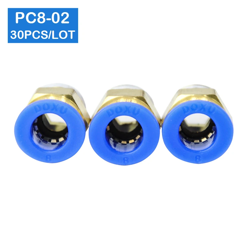 Высокое качество 30 шт BSPT PC8-02, 8 мм до 1/4 'пневматические соединители мужские прямые фитинги в одно касание