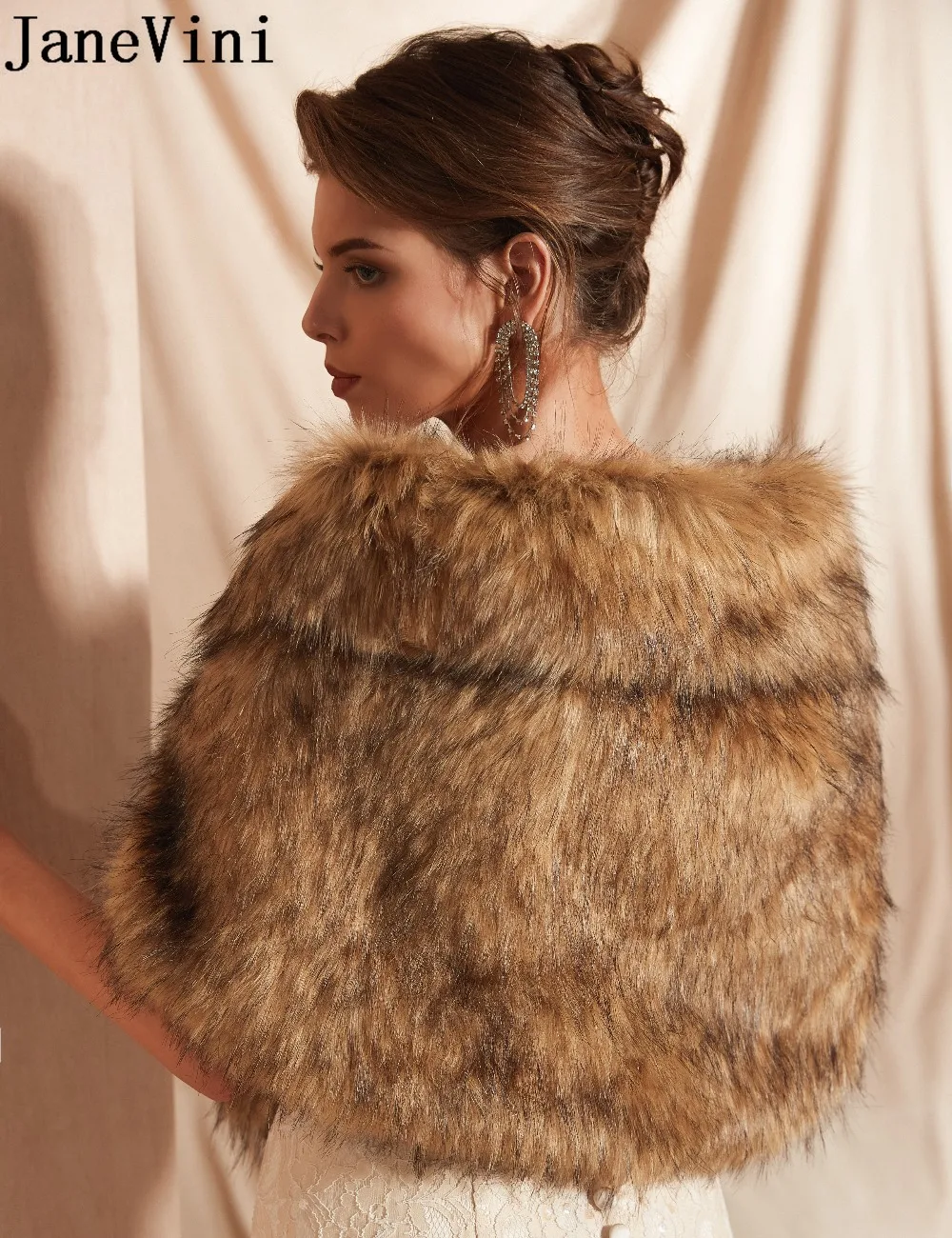 JaneVini Blouson Femme женский вечерний жакет из искусственного меха Свадебное платье накидка для невесты шаль, болеро Hochzeit вечерние зимние куртки