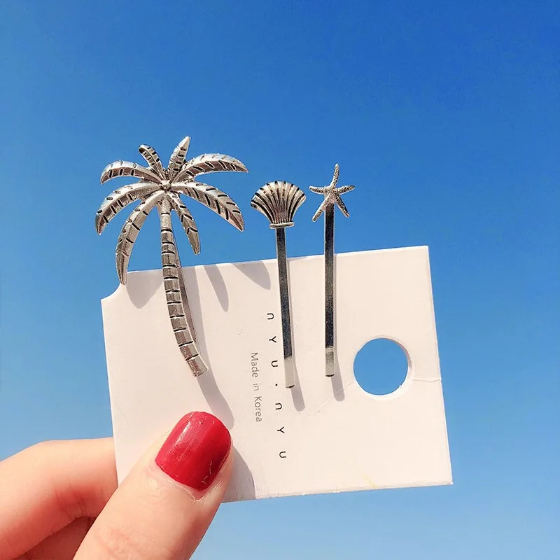 

Ins Fashion Coconut Tree Hairpins Seashell Starfish Hair Clips for Women Girls Hair Accessories Barrettes Bobby Pins Hair Clip