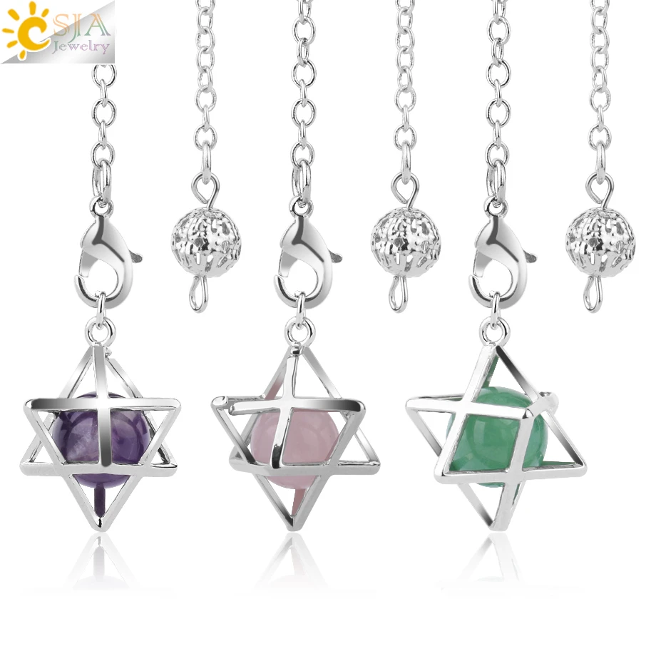 Natural Crystal Mixed Color Hexagram Star Round Beads Personalized Necklace Gift 