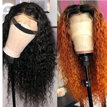 

Brazilian Hair Water Wave 13x4 Lace Front Human Hair Wigs With Baby Hair Pre Plucked For Black Women Braided Up 150% Remy Hair