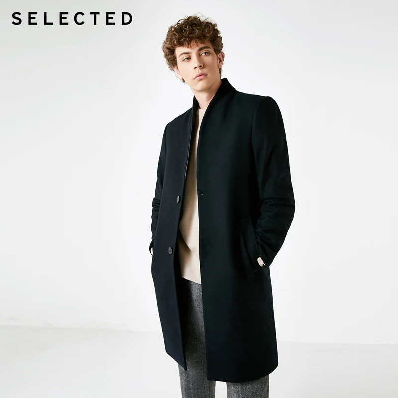 

SELECTED New men's wool simple business long woolen coat T |418427539