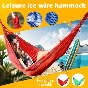 

Outdoor Travel Garden Hamak Camping Hammock Sleeping Bed Hanging Chair Hammock with Hardwood Spreader Bar #YL10